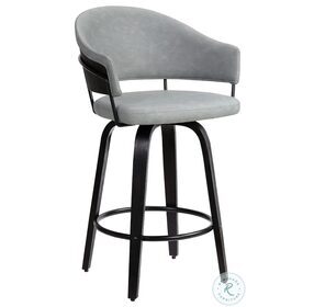 Doral Dark Gray Faux Leather 26" Swivel Counter Height Stool