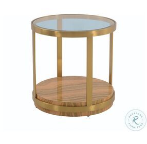 Hattie Brown And Brushed Gold End Table