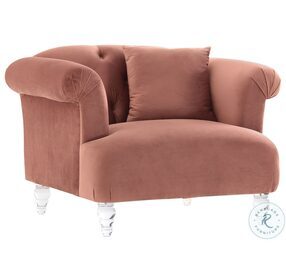 Elegance Blush Velvet Contemporary Chair