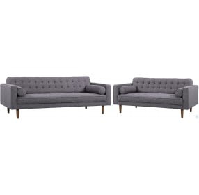 Element Mid-Century Dark Gray Linen Modern Living Room Set