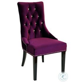 Carlyle Purple Velvet Tufted Side Chair