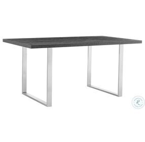 Fenton Charcoal And Brushed Stainless Steel Dining Table