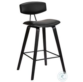 Fox Black Faux Leather 25" Counter Height Stool
