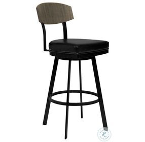 Frisco Vintage Black Faux Leather 26" Swivel Counter Height Stool