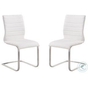Fusion White Contemporary Side Chair Set of 2