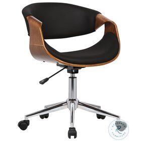 Geneva Black Faux Leather Mid Century Office Chair
