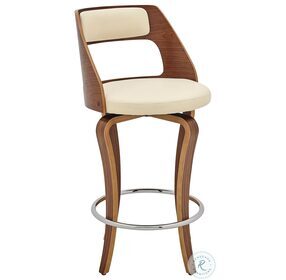 Grady Cream Faux Leather 25" Swivel Counter Height Stool