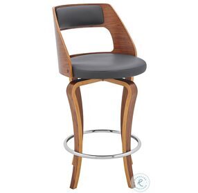Grady Gray Faux Leather 25" Swivel Counter Height Stool