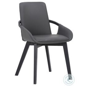 Greisen Gray Faux Leather Modern Dining Chair