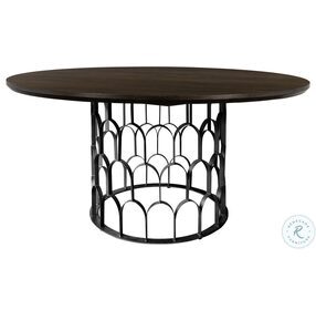 Gatsby Dark Gray And Black Metal Round Dining Table