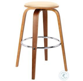 Harbor Cream Faux Leather Backless 26" Swivel Counter Height Stool