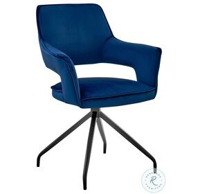 Hadley Blue Velvet Accent Dining Chair