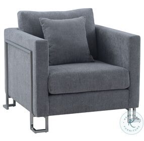 Heritage Gray Fabric Upholstered Accent Chair