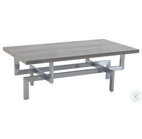 Illusion Gray And Brushed Stainless Steel Coffee Table
