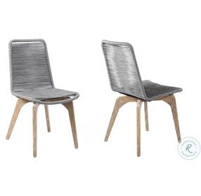 Island Grey Rope Outdoor Dining Chair Set of 2