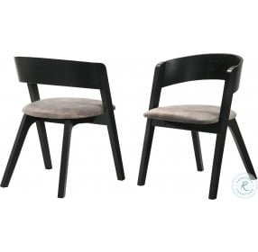 Jackie Black Ash And Brown Fabric Dining Chair Set Of 2