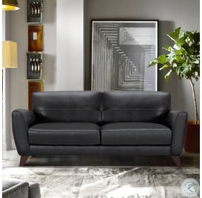 Jedd Black Leather Sofa