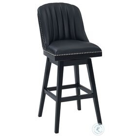 Journey Black Faux Leather 26" Swivel Counter Height Stool