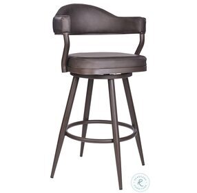 Justin Vintage Brown Faux Leather 26" Swivel Counter Height Stool