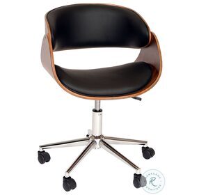 Julian Black Faux Leather Modern Adjustable Swivel Office Chair