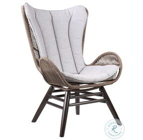 King Grey Cushion And Dark Eucalyptus Wood Outdoor Lounge Chair