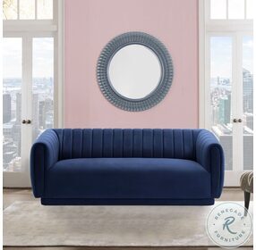 Kinsley Navy Modern Velvet Sofa