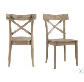 Keaton Natural X Back Wooden Side Chair Set Of 2