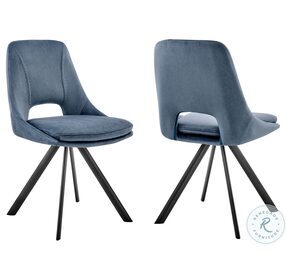 Lexi Blue Velvet Accent Dining Chair Set of 2