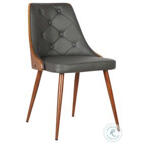 Lily Gray Faux Leather Mid Century Dining Chair