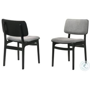 Lima Gray And Black Upholstered Dining Chair Set of 2