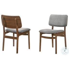 Lima Gray And Walnut Upholstered Dining Chair Set of 2