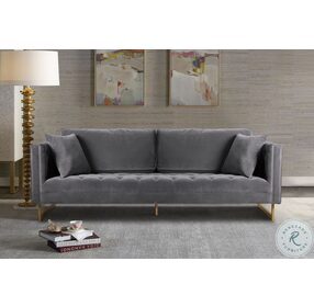 Lenox Gray Velvet Modern Sofa