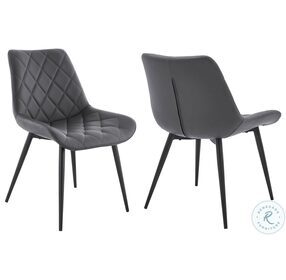 Loralie Gray Faux Leather Dining Chair Set of 2