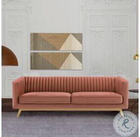 Liv Blush Velvet Modern Sofa