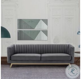 Liv Dark Gray Velvet Modern Sofa