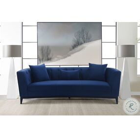 Melange Blue Velvet Sofa