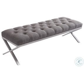 Milo Gray Faux Leather Bench