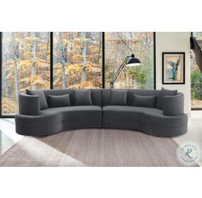 Majestic Gray Fabric Upholstered Sectional Sofa