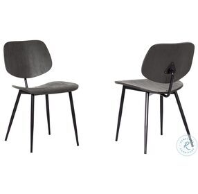Miki Black Mid Century Accent Dining Chair Set of 2