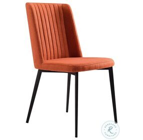 Maine Orange Fabric Contemporary Dining Chair Set of 2