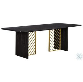 Monaco Black And Antique Brass Dining Table