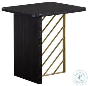 Monaco Black And Antique Brass Side Table