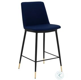 Messina Blue Faux Leather 26" Counter Height Stool