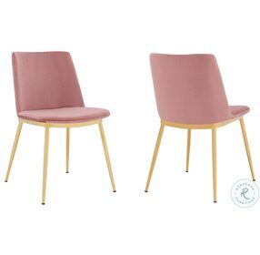 Messina Pink Velvet Modern Dining Chair Set of 2