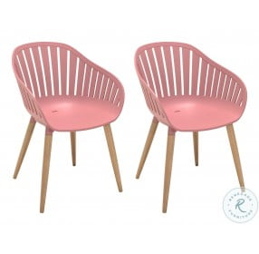 Nassau Pink Peony Outdoor Arm Chair Set Of 2