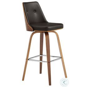 Nolte Brown Faux Leather 26" Swivel Counter Height Stool