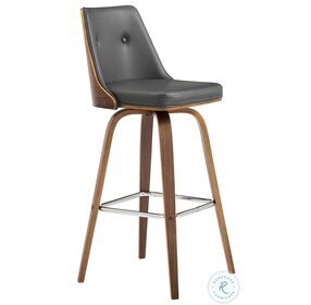 Nolte Gray Faux Leather 30" Swivel Bar Stool