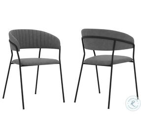 Nara Gray Faux Leather And Metal Modern Dining Chair Set of 2