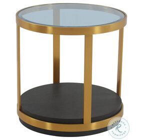 Hattie Walnut And Brushed Gold End Table
