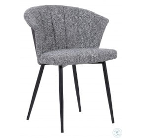 Orchid Black Powder Coated With Grey Fabric Dining Chair